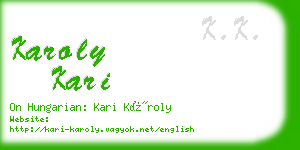 karoly kari business card